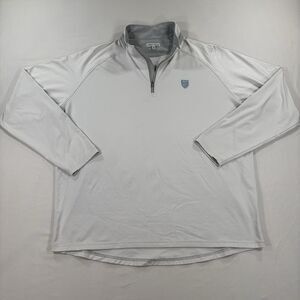 Peter Millar Crown Sport Men's XL Gray Solid 1/4 Zip Southern Tide Golf Pullover